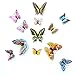 WeYingLe 3D Luminous Butterfly Wall Stickers Decor Art Decorations,Butterfly Wall Decals Removable DIY Home Decorations 12 PCS for Bathroom Office 3D Wall Art Christmas Tree Decoration