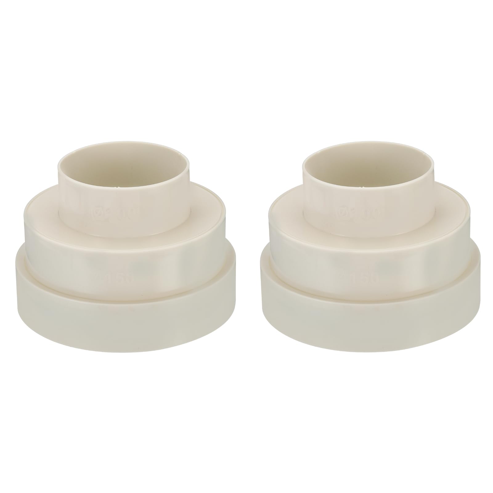 PATIKIL 6.5" to 6" to 4" Duct Reducer, 2 Pack Duct Connector Ducting Inline Adapter Increaser ABS Plastic Vent for HVAC Heating Cooling Air Ventilation