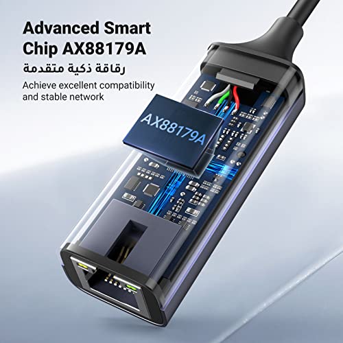 UGREEN USB 3.0 Ethernet Adapter Aluminum, 1000Mbps Gigabit RJ45 LAN Internet Adapter, for Office/Home/Gaming, Compatible with MacBook, iMac, PC, Switch, Surface Pro, Windows, Mac OS/IOS, Linux, Grey