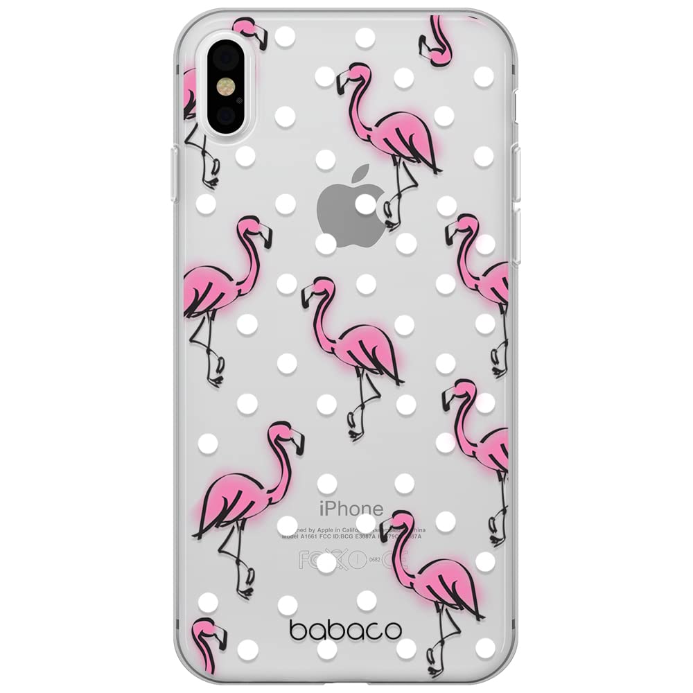 Babaco ERT GROUP mobile phone case for Apple Iphone X/XS original and officially Licensed pattern Flamingo 003 optimally adapted to the shape of the mobile phone, partially transparent