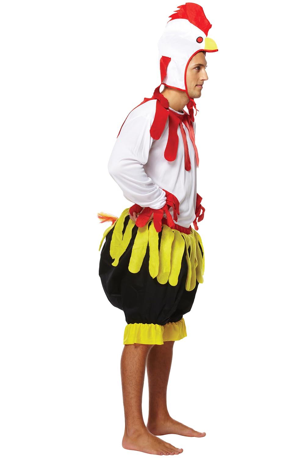 HENBRANDT 1 x Adult Men’s Chicken Fancy Dress Easter Chicken Costume Rooster White Hen Easter Dress Up Outfit One Size Mens Fancy Dress Costume