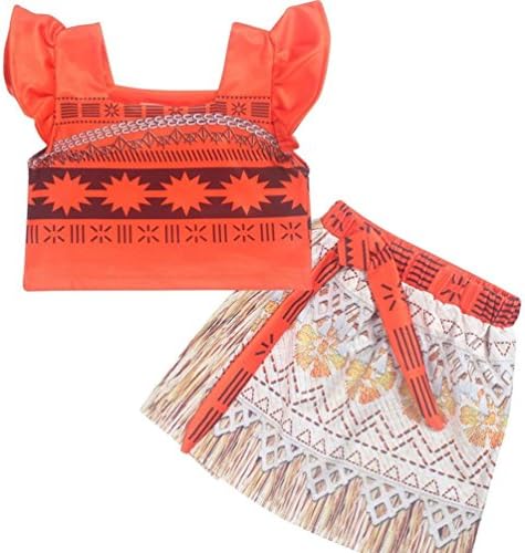 kaiCran Moana Costume for Toddler Kids Party Princess Skirt Sets Little Girls Dress up Outfits Size 2-7 Years