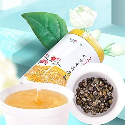 Amazon Com 天福茗茶浓香型茉莉花茶0g 茉莉花茶罐装花茶茶叶绣球龙珠 Grocery Gourmet Food
