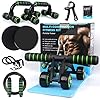 AB Roller Buiktrainer, 10-in-1 buiktrainer, buikroller + anti-slip kniebeschermer, glijschijven, push-handgrepen…