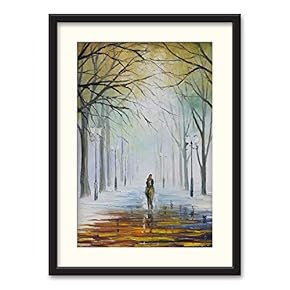 Black Framed Canvas Wall Art Oil Painting Scenery Home Artwork Decoration for Living Room, Bedroom - 23x31 inches