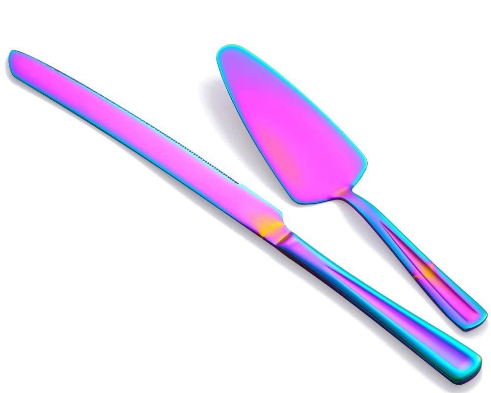 Photo 1 of **ONE PIECE** GoGeiLi Rainbow Cake Server, Colorful Stainless Steel Cake Serving Utensil for Wedding, Birthday, Parties