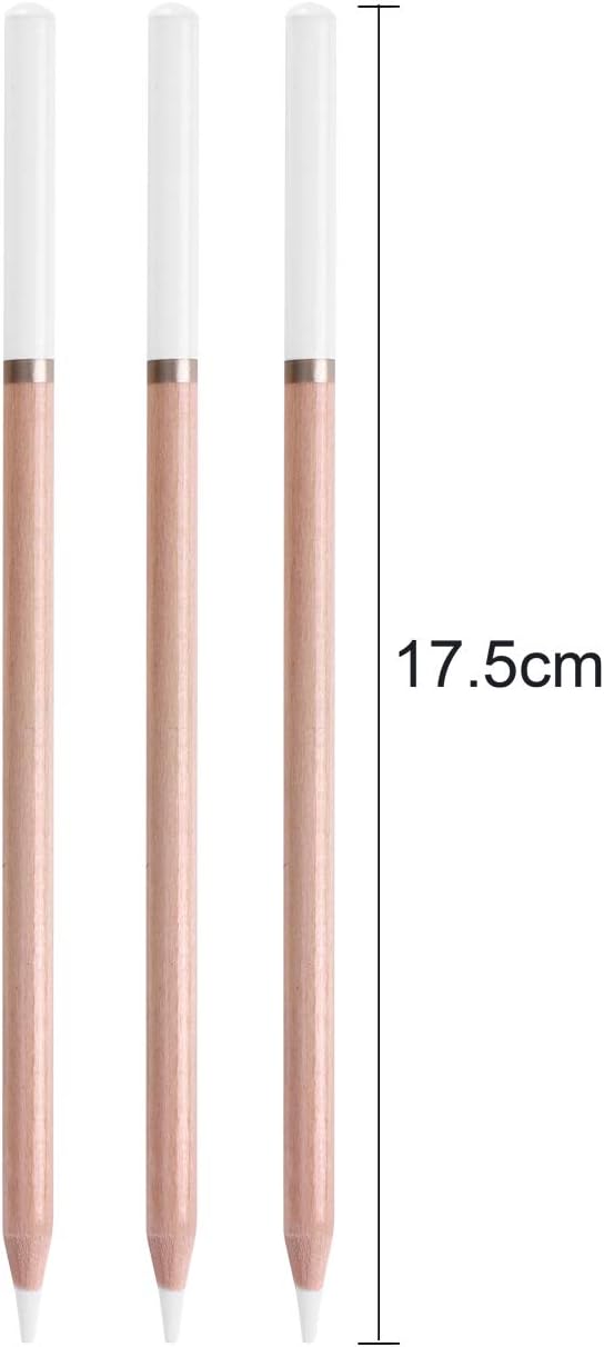 ITODA Artist Pencils White Charcoal Art Chalk Pencil Wood Professional Sketching Pen White Highlight Colouring Pencil Oil Pastel Pencils for Paint Drawing Sketch Art Supplies Stationery 3pcs - Image 4