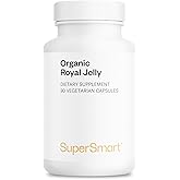 Supersmart - Organic Royal Jelly 300mg per Day (High Strength 4% 10-HDA) - Freeze-Dried Fresh Royal Jelly Supplement | Non-GMO & Gluten Free - 90 Vegetarian Capsules