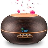 EXTENDED FAMILY 300ml Cool Mist Humidifier Ultrasonic Aroma Essential Oil Diffuser-Wood Grain