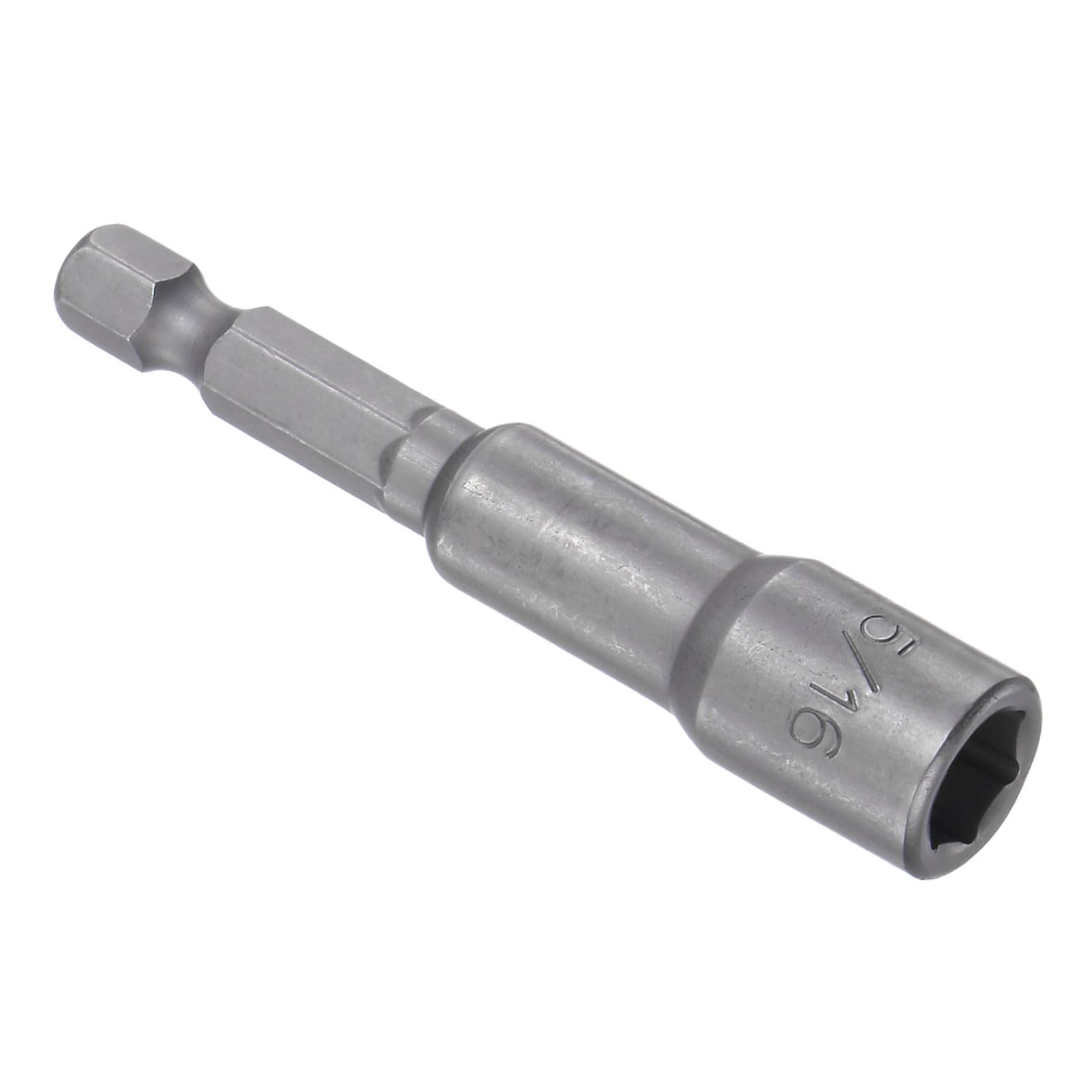 CoCud Quick-Change Nut Setter Driver Bit, 5/16-inch SAE 65mm Length 1/4" Shank, CR-V Magnetic Straight Shank Setter Drill Bits - (Applications: for Auto Repair)