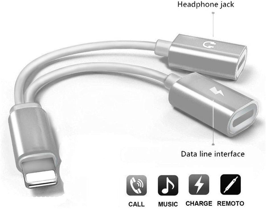 ProTVSolutions Headphones Lightning Adapter Jack Adapter Compatible with iPhone X/XR/XS/XSmax/8/7 Earphone Audio Connector Cable Accessories Support iOS 11/12/13