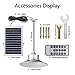 Weatherproof Solar Pendant Light, 36LED Indoor Hanging Wall Lantern, Aluminum Alloy Flood Light with Remote Control, 3 Brightness Level, Time Setting Ceiling Light for Garden Gazebo Garage Barn Porch