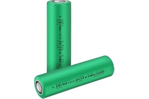 TEMIBATT 3.7V 2500mAh Rechargeable Lithium lon Batteries 2 Pack Flat Top for Headlamps, Flashlights, Bike Lights