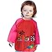 Bassion 2 Pack Kids Art Smocks Toddler Smock Waterproof Artist Painting Aprons Long Sleeve with 3 Pockets for Age 2-6 Years Gifts(blue purple)