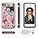 iPhone 8 Plus Case, iPhone 7 Plus Floral Case,DUEDUE Protective 2 in 1 Shockproof Slim Synthetic Leather Girly Hard PC Back TPU Bumper Case for iPhone 8 Plus/7 Plus Art Flower for Women/Girl,Rose Gold