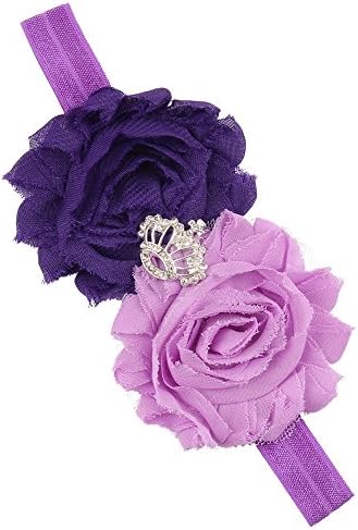 Crown Diamond Sun Flower Baby Hair Baby Headband Hair Ornament,Deep Purple Lavender