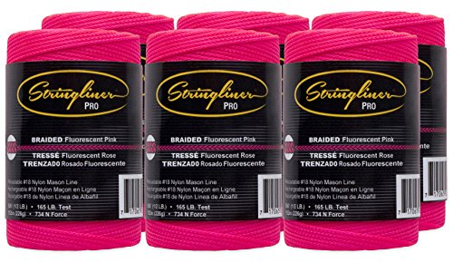 Stringliner Mason Line Replacement Roll Contractor Pack 500' - Pink (Pack of 6) - SL35462CPK