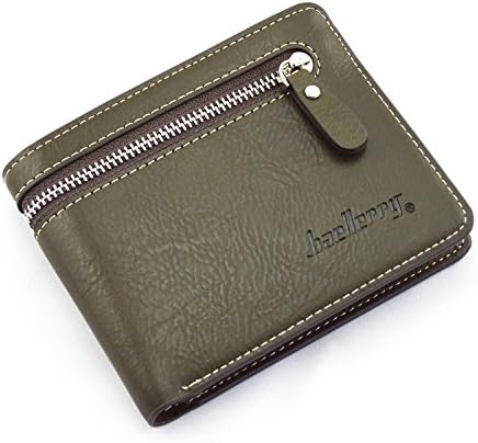 IU COMP Baellerry Men's Vintage Bifold Zipper Short Wallet