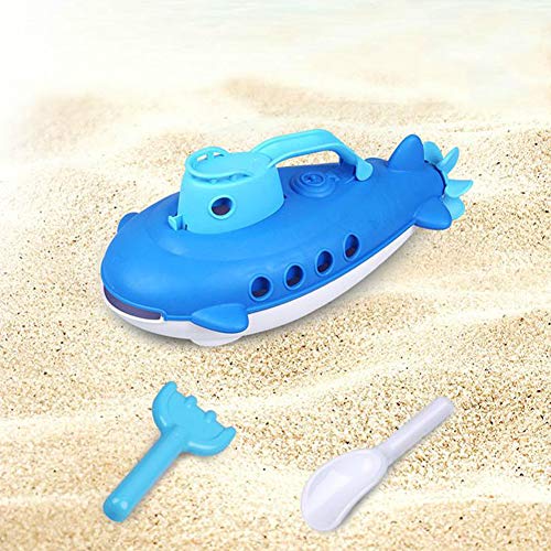 Submarine Watercraft with Spinning Rear Propeller Summer Bath Toy Beach Kettle Boat Outdoor Water Spraying Tool Funny Gadgets Novelty Interesting Toys For Children 1Set Blue - Thumbnail 4