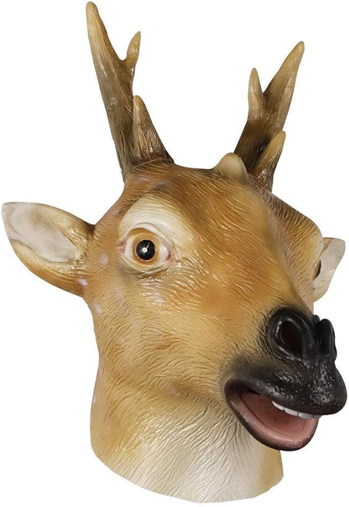 Waylike Deer Mask Animal Latex Head Mask for Party and Prop Halloween