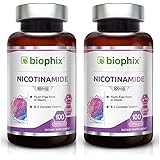 2 B-3 Nicotinamide 500 mg 100 Caps Pack - Natural Flush-Free Vitamin Formula | Gluten-Free Nicotinic Amide Niacin | Supports Skin Health | UV Protection | Healthy Cell Repair Support