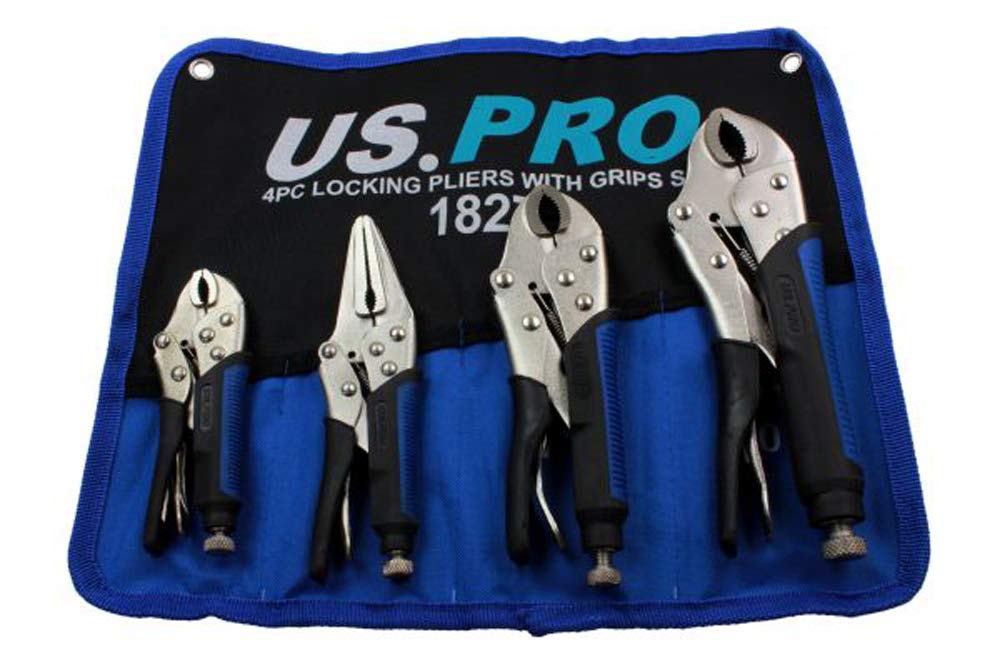 US PRO Locking Pliers 4pc Mole Grips Adjustable Wrench Vice Grips Pliers 1827