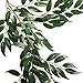 Pauwer 2 Pack Artificial Willow Leaves Vine Silk Fake Hanging Greenery Garland Willow Twigs Plant Foliage for Wedding Party Wreath Wall Indoor Outdoor Decor(A)