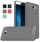Huawei Ascend XT 2 Case, Huawei Elate 4G LTE Case, Dretal Carbon Fiber Shock Resistant Brusd Texture Soft TPU Phone case Anti-fingerprint Flexible Protective Cover For Huawei Ascend XT2 H1711 (Gray)