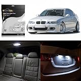 Partsam Interior Lights LED Package Kit Compatible with E46 Sedan Wagon Coupe 1999-2005 - White 16 Pieces