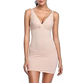 Full Slips for Under Dresses Women Full Body Shaping Control Slip V Neck Adjustable Spaghetti Straps Long Nightgown