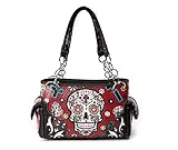 Sugar Skull Purse with Concealed Carry Pocket Day of The Dead Handbag