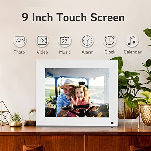 NexFoto Smart WiFi White Digital Picture Frame 16GB Memory, Electronic