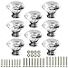 GaGool 8x40mm Transparent Tough Drawer Knobs Pull Handle Crystal Glass Diamond Shape Cabinet Drawer Pulls Cupboard Knobs with Screws for Home Office Cabinet Cupboard Bonus Silver Screws DIY