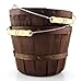 Dark Brown Half Peck Wooden Baskets (2-Pack); Thanksgiving or Halloween Treat Bucket or Wood Fruit & Vegetable Picking Basket with Wire Bail/Wood Handle; Also Great for Arts & Crafts