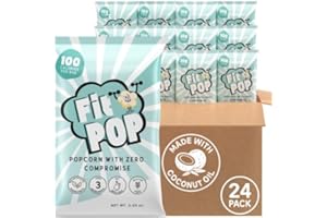 UNCLE MYRON'S FitPop Himalayan Pink Salt Popcorn, No Artificial Ingredients, Coconut Oil, Pack of 24, 0.65 oz Bags