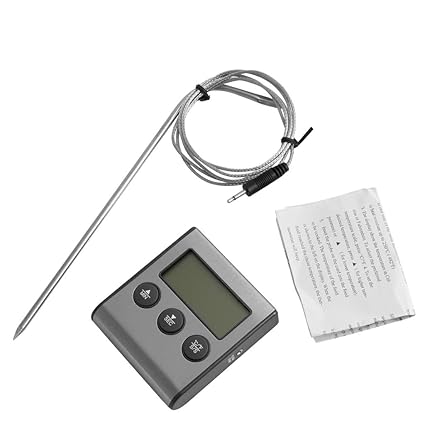 Fanst Temperature Tester,Digital LCD Thermometer Timer Gauge BBQ Meat Grill Kitchen Oven Food Cooking