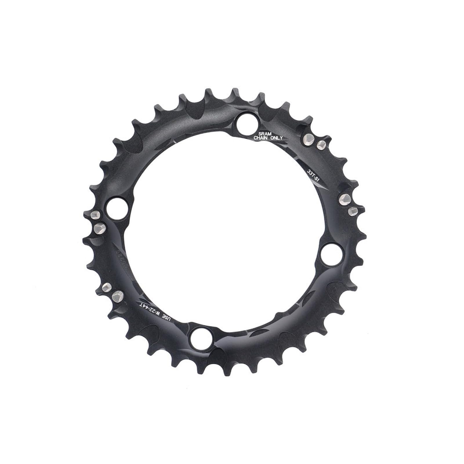 Truvativ Chainring MTB 33T 4 Bolt 104 mm BCD Aluminium Blast Black 3 x 10 S1, 11.6215.188.290