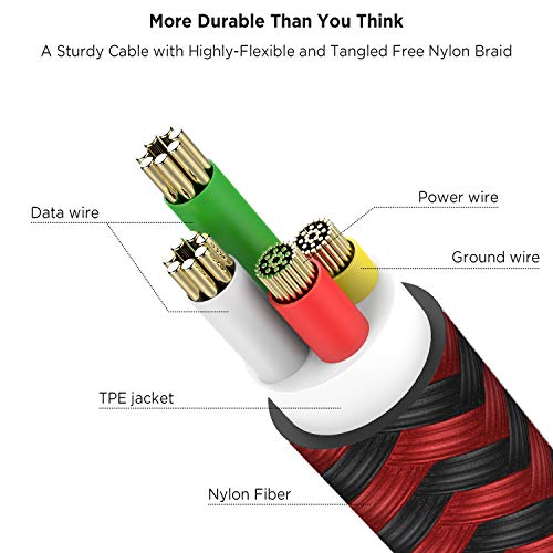 Type C Charging Cable with Phone Stand, Lecone 1m/3ft Nylon Braided USB C 2.0 Fast Charging & Data Transfer Cord for Samsung Galaxy Note 9 S10 S10 Plus S10e S9+, Nintendo Switch,USB C Device[2 Pack] - Thumbnail 4