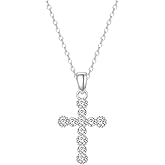 MIDEEO Christmas Gifts for Grandkids Cross Necklace for Women Trendy - Dainty 14K Real Gold Plated Minimalist Cz Cross Necklace Non Tarnish Waterproof Trendy Cute Simple Small Necklaces Easter Christian Religious Faith Jewelry Gifts