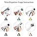 Cable Wires Organizer, Jelanry Coiled Tube Cable Management PC Cinema TV Cables Sleeve with Cord Organizer Clip Hide Wires Cover Cables, to Keep Desk Tidy, to Protect Cable from Pet's Bite White