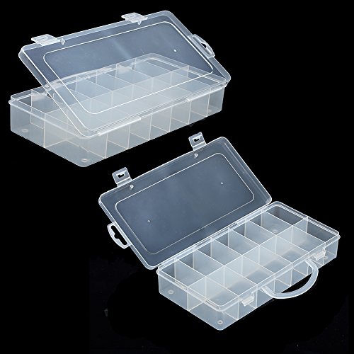 Jewelry Organizer Bead Box Storage Container Case 14 Grids Stable Divider Portable Electronic Components Assortment Organization box - Thumbnail 3