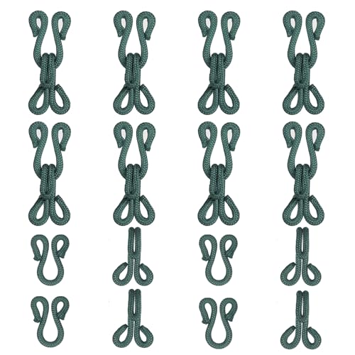 YELARXI Sewing Hooks and Eyes, 23mm Covered Hook Eye Sewing Closure Fasteners Sew on Snaps Fit for Bra Clothing Replacement Trousers Skirt Clothing DIY Craft (10 Pack, Dark Green)