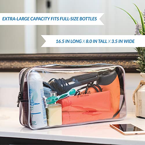 Extra-Large Capacity Clear Toiletry Travel Bag/Transparent Waterproof Leakproof/For Men and Women/Oversized (full size bottle hair dryer electric shaver) / Heavy Duty 2 Extra-Large Capacity Clear Toiletry Travel Bag/Transparent Waterproof Leakproof/For Men and Women/Oversized (full size bottle hair dryer electric shaver) / Heavy Duty