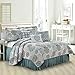 Home Soft Things 6 Piece Marina Medallion Printed Microfiber Quilts Coverlet Set Queen 90