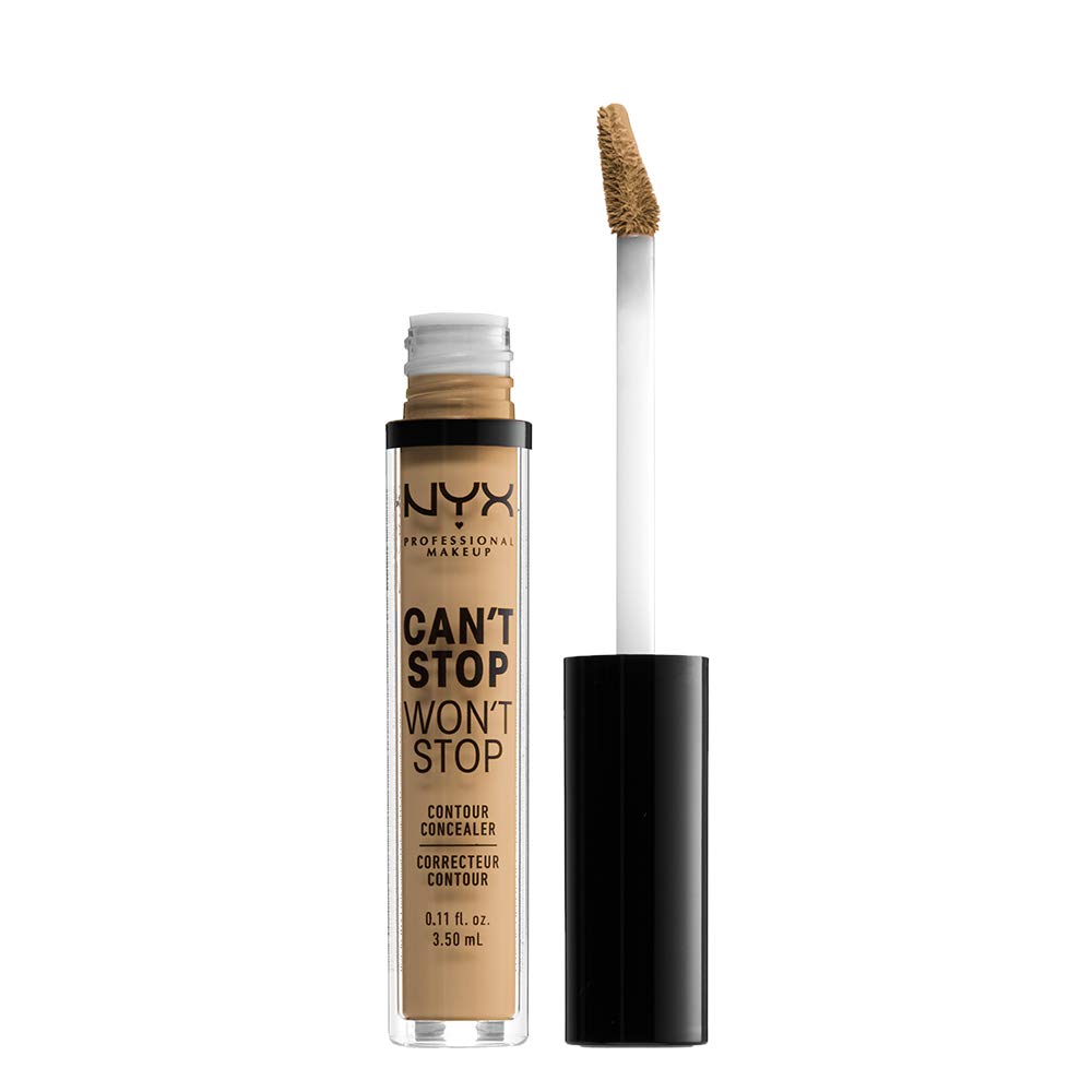 NYX Professional Full Coverage Concealer, 24 Hour Longevity, Can't Stop Won't Stop Contour Makeup Concealer, Matte Finish, Shine Control, Long Lasting, Vegan Formula, Shade: Beige