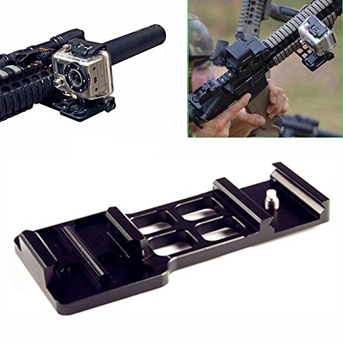 Cantilever Picatinny Gun Rail Mount | Weaver Side Mount + Smartphone Mount for Video Recording. Spring Loaded Smartphone Holder for Gopro Action Camera and All Cell Phones