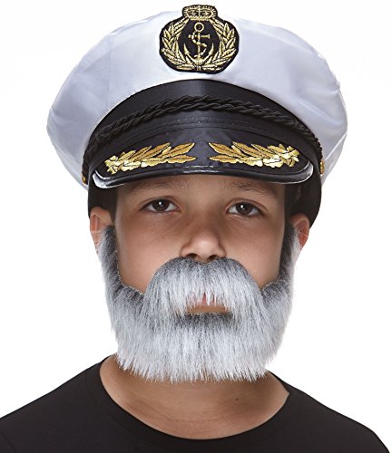 Mustaches Fake Beard, Self Adhesive, Small Nobleman False Facial Hair for Kids, Salt and Pepper Color