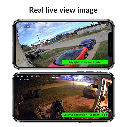 Luovisee Wireless Home Security Camera Outdoor WiFi with Light Night