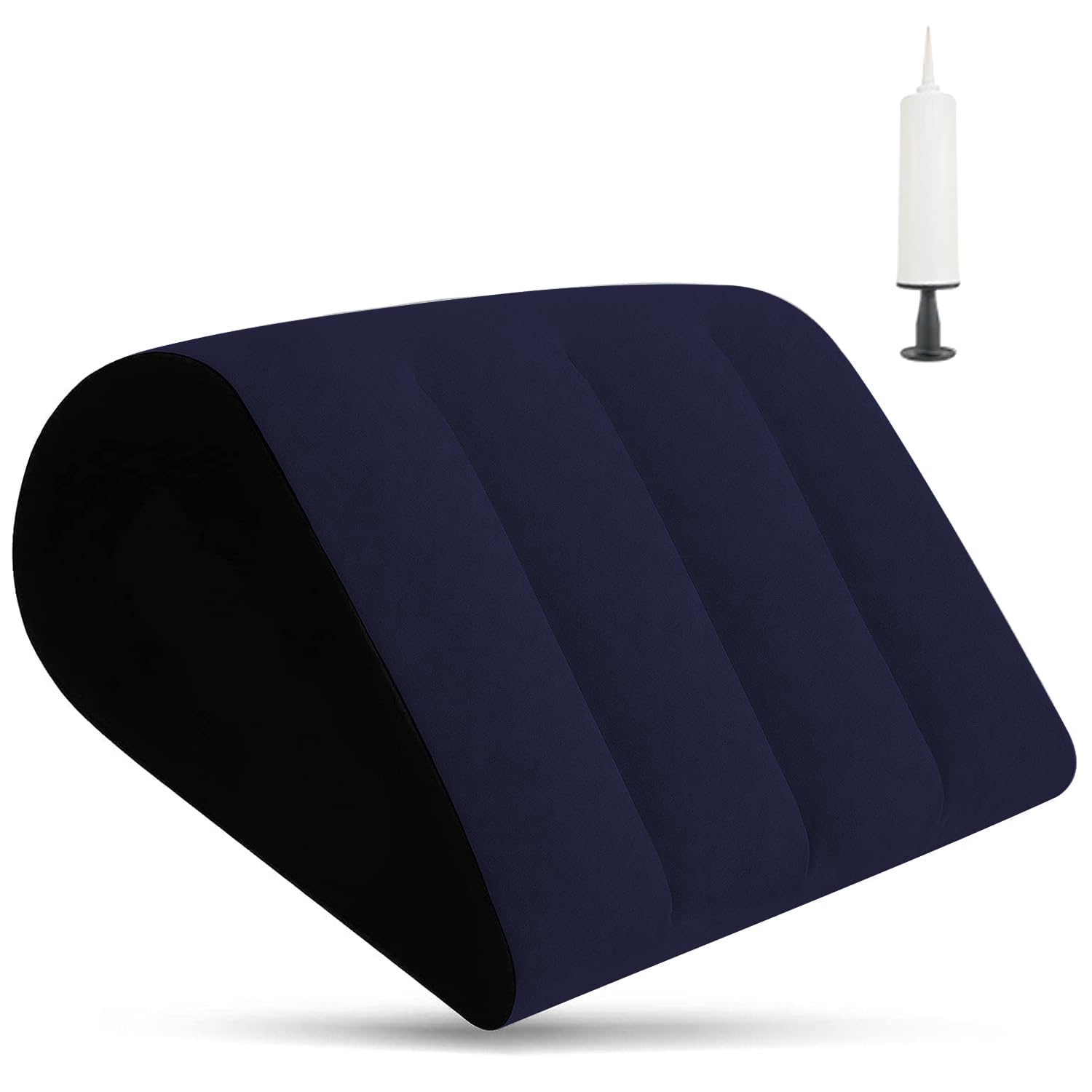 SULIVES Inflatable Wedge Pillow with Memory Foam Top - Portable Triangle Bed Wedge for Backrest Sleeping, Acid Reflux, Snoring, and Post-Surgery Recovery - Lightweight & Travel-Friendly