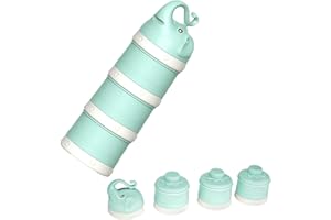 IENYPA Baby Milk Powder Formula Dispenser, Stackable Formula Dispenser Container Mixie Bottle for Travel, Large Capacity Formula Holder and Snack Storage, Non-Spill, Powder Leakage Free, BPA Free (Green)